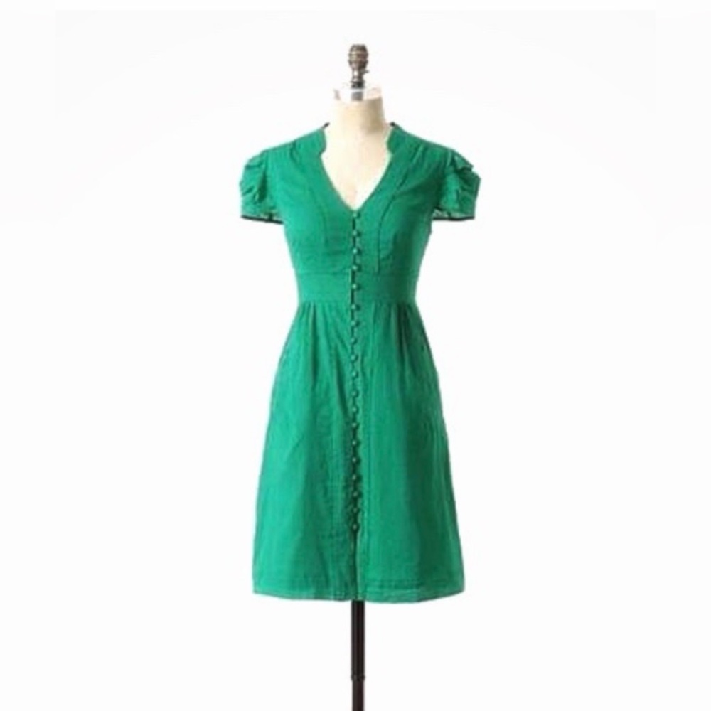 Maeve for anthropologie Vibrant Green Midi Dress